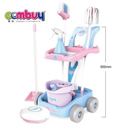 CB786736 CB786737 - Pretend play trolley floor mopping robot cleaning set toy